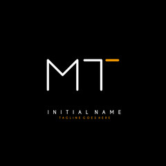 Initial M T MT minimalist modern logo identity vector - obrazy, fototapety, plakaty