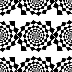 Design seamless monochrome spiral movement illusion background