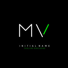 Obraz premium Initial M V MV minimalist modern logo identity vector