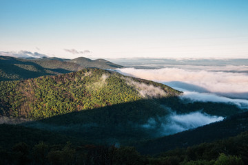 Cloudy Valley in Shenandoah National Park in Virginia in Summer