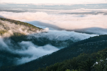 Cloudy Valley in Shenandoah National Park in Virginia in Summer