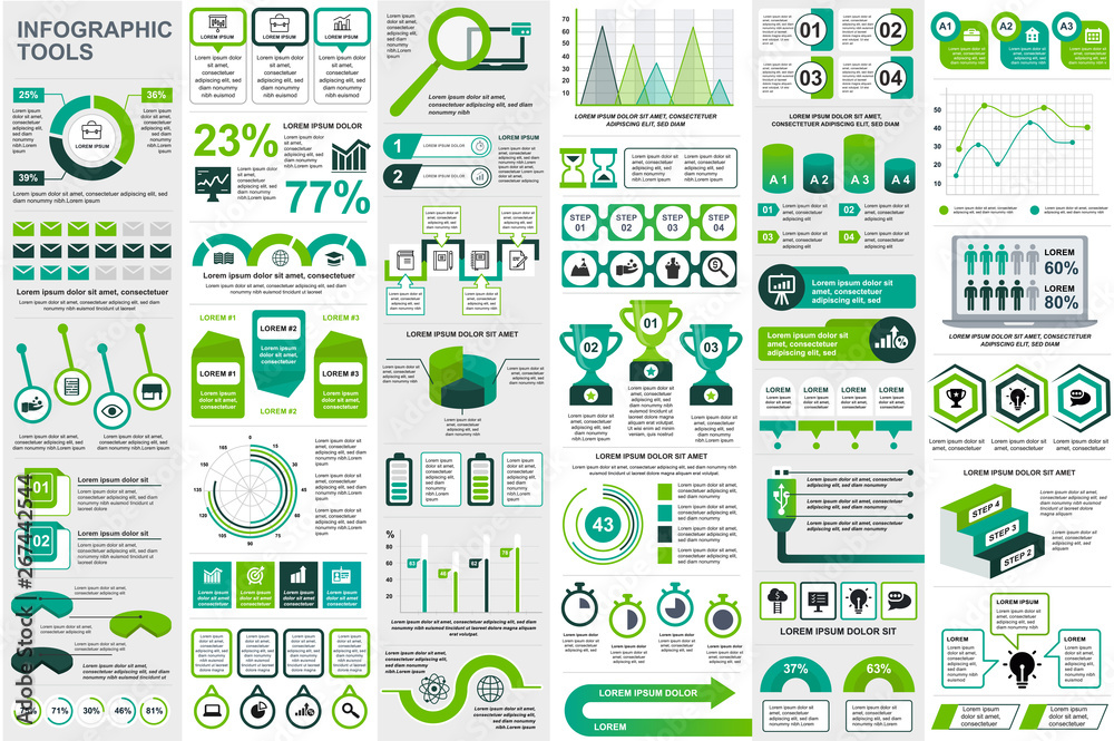 Fototapete infographic elements data visualization vector design template. can be used for steps, options, busi