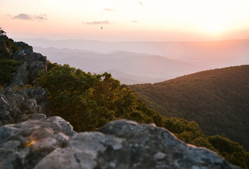 Obraz premium Sunset View in Shenandoah National Park in Virginia in Summer