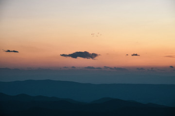 Fototapeta na wymiar Sunset View in Shenandoah National Park in Virginia in Summer