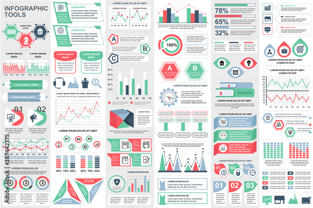 Aufkleber Infographic elements data visualization vector design template. Can be used for steps, options, business processes, workflow, diagram, flowchart concept, timeline, marketing icons, info graphics.