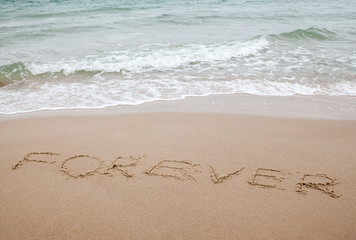 Word forever written on the sand