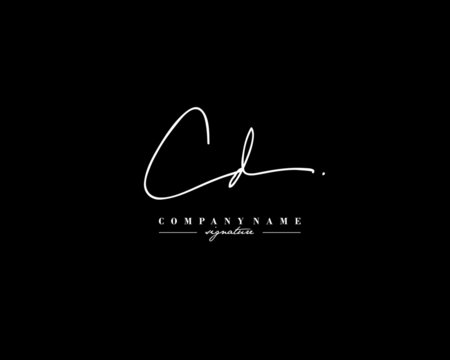 C D CD Signature initial logo template vector