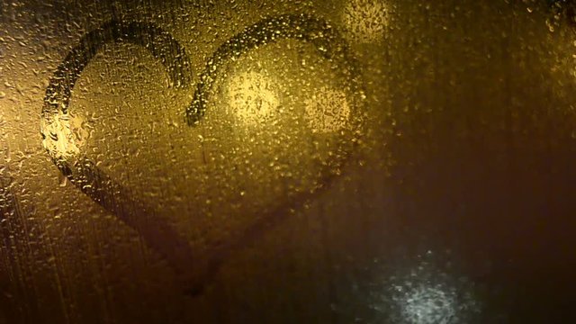 Heart-shaped trace made by finger