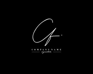 C F CF Signature initial logo template vector