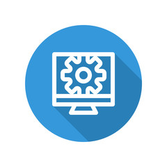 Vector illustration icon for workstation computer