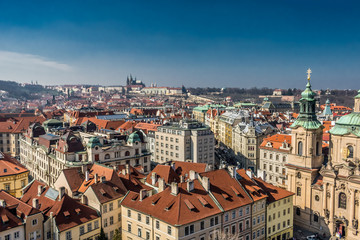 Naklejka na ściany i meble View of Prague from the tower hall