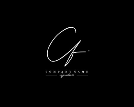 C F CF Signature initial logo template vector