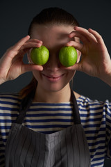 Woman with limes eyes