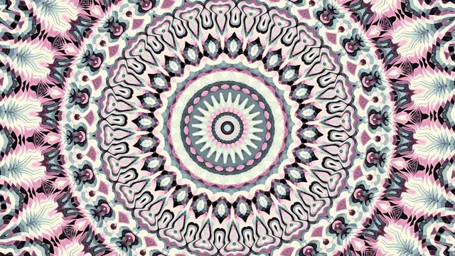 Transforming ornamental vintage mosaic art circle in Art Nouvoe style. Seamless loop footage.