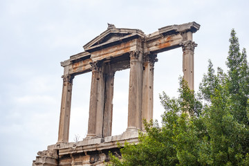 Obraz premium Arch of Hadrian or Hadrian's Gate, Athens, Greece. one of the main landmarks in Athens.