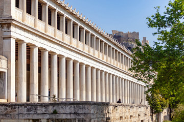 Fototapeta na wymiar Agora in ancient Athens: the Stoa of Attalos