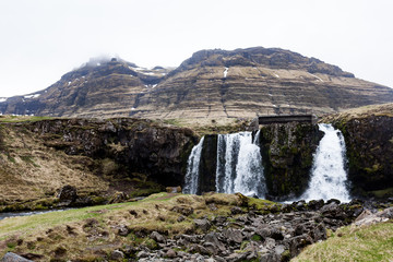  Kirkjufellsfoss - waterfall in the mountains