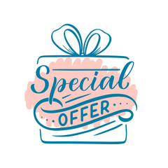 Hand drawn holiday lettering and icon for spesial offer, sale design. Handwritten letters. Typography quote. Vector