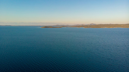 Spectacular aerial sea landscape of many small islands.