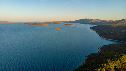 Spectacular aerial sea landscape of many small islands.