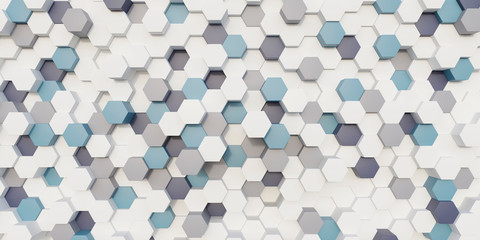 3d render abstract hexagon 