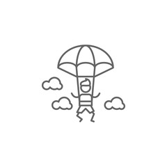 Parachutist, adventure icon. Element of adventure icon. Thin line icon for website design and development, app development. Premium icon