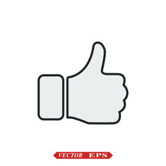 New Like icon. In trendy paper art style. Vector Illustration. Eps 10