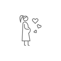Pregnant, woman icon. Element of family life icon. Thin line icon for website design and development, app development. Premium icon