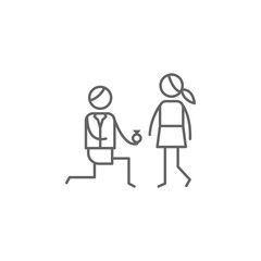 Proposal, wedding icon. Element of family life icon. Thin line icon for website design and development, app development. Premium icon