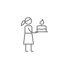 Birthday, mom icon. Element of family life icon. Thin line icon for website design and development, app development. Premium icon