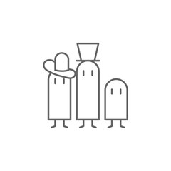 Fototapeta premium Halloween, family icon. Element of family life icon. Thin line icon for website design and development, app development. Premium icon