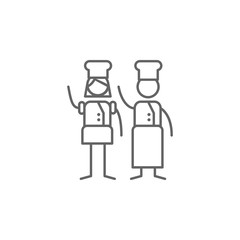 MasterChef, man, woman icon. Element of restaurant icon. Thin line icon for website design and development, app development. Premium icon
