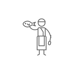 Chef, fish, men icon. Element of restaurant icon. Thin line icon for website design and development, app development. Premium icon