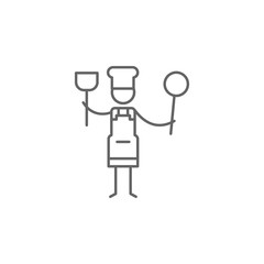 Chef, spoons, restaurant icon. Element of restaurant icon. Thin line icon for website design and development, app development. Premium icon
