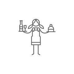Waitress, restaurant icon. Element of restaurant icon. Thin line icon for website design and development, app development. Premium icon