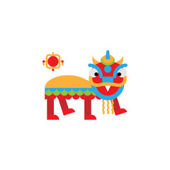 Chinese traditional, lion icon. Element of Chinese traditional illustration. Premium quality graphic design icon. Signs and symbols collection icon for websites