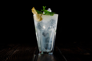 cocktail with lime and ice