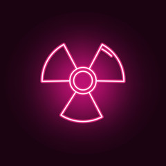 The radiation neon icon. Elements of ecology set. Simple icon for websites, web design, mobile app, info graphics