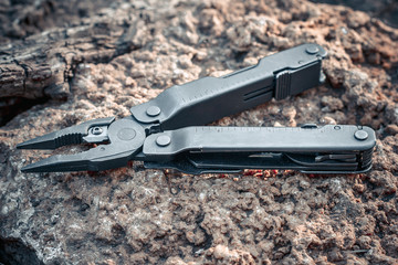 stanless steel multitool on top view