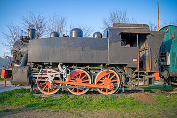 Fototapeta na wymiar Old steam locomotive, vintage train