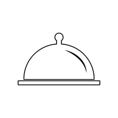 Restaurant steel serving tray icon. Element of eating for mobile concept and web apps icon. Outline, thin line icon for website design and development, app development