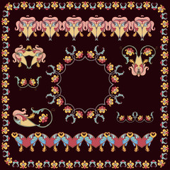 Collection of Persian Border Vector