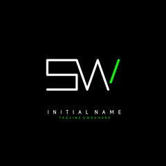 Initial S W SW minimalist modern logo identity vector