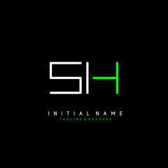 Initial S H SH minimalist modern logo identity vector