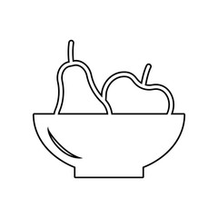 Fruit plate icon. Element of eating for mobile concept and web apps icon. Outline, thin line icon for website design and development, app development