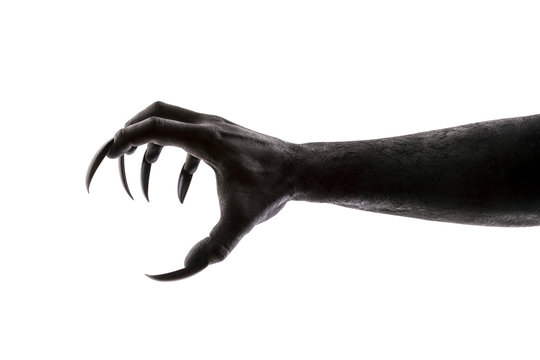 Creepy monster claw isolated on white background with clipping path 