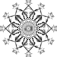 Abstract mandala design element. Coloring book page. Decorative round pattern.