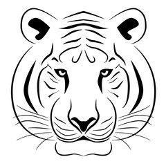 Logo ou motif noir représentant une tête de tigre