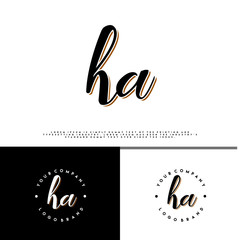 Obraz premium H A HA initial name vintage logo vector