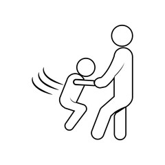 Fototapeta premium Parents with a swinging child icon. Element of family for mobile concept and web apps icon. Outline, thin line icon for website design and development, app development